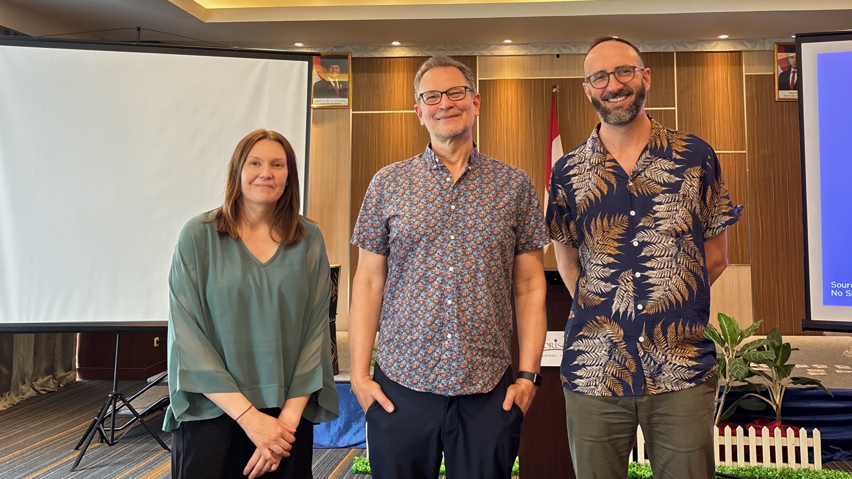 Nature-based Solutions (NbS) for Climate Adaptation and Ecosystem-based Adaptation (EbA) trainers Henna Tanskanen from WWF Finland, Shaun Martin and Ryan Bartlett from WWF US (left to right)